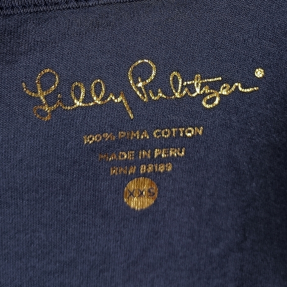 Lilly Pulitzer Brewster Navy Knit Dress with White Border Neckline - Picture 8 of 9